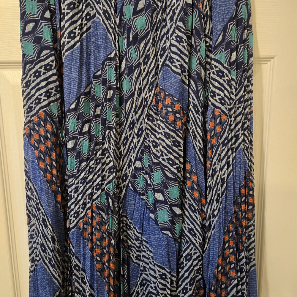 Ruby Rd. Blue and Orange Patterned Maxi Skirt - image 4